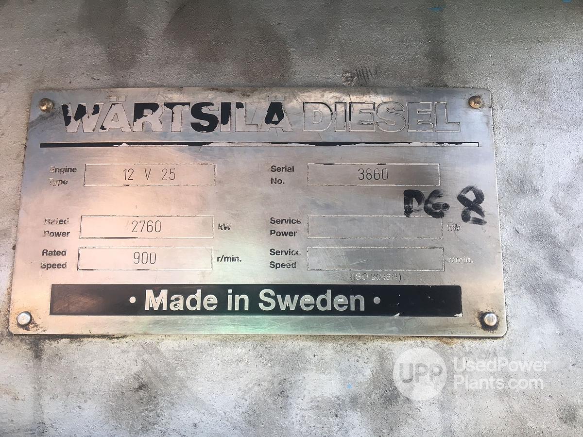Used Wartsila Nohab WN 12V25 Engine
