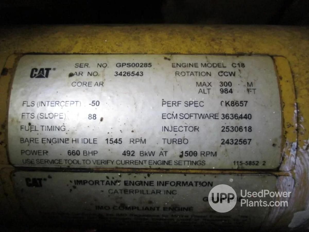 Used Caterpillar C18 Diesel Generators