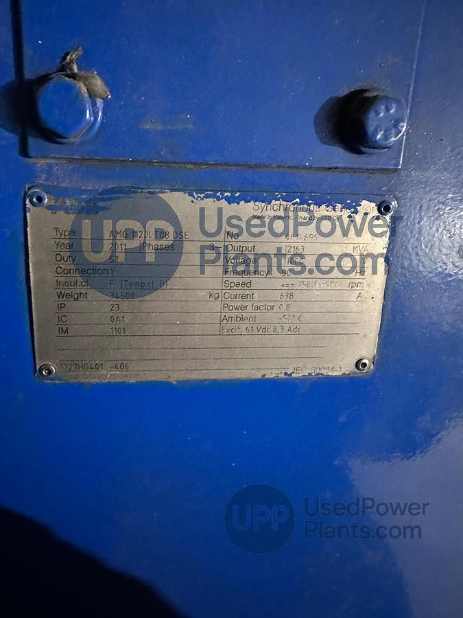 Used Wartsila 20V34SG Complete Gas Power Plant 9.7 MW