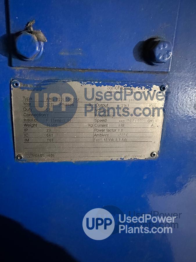 Used Wartsila 20V34SG Complete Gas Power Plant 9.7 MW