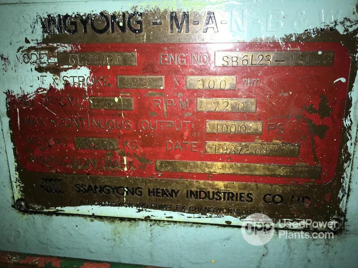 Used Sang Yong MAN 8L23/30H Engine