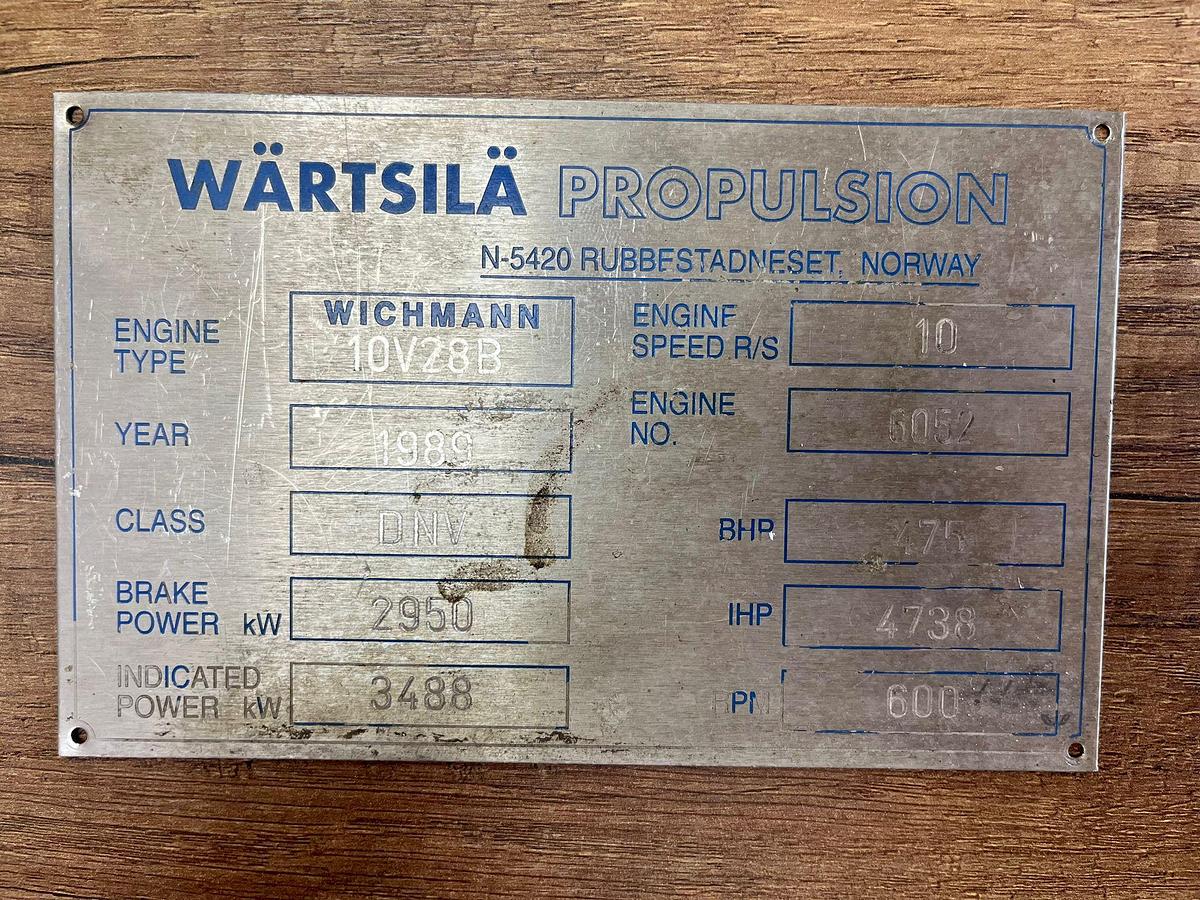 Used Wartsila Wichmann 10V28B Complete Engine