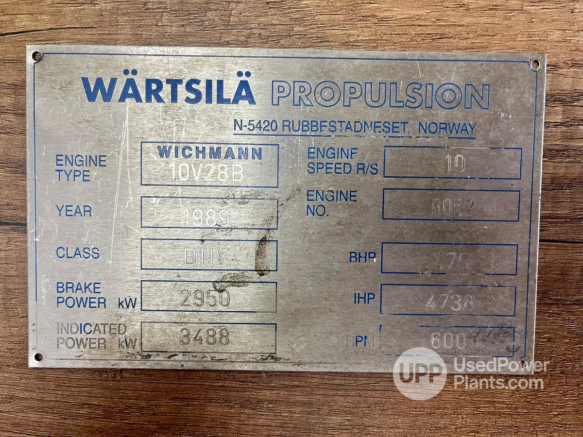 Used Wartsila Wichmann 10V28B Complete Engine