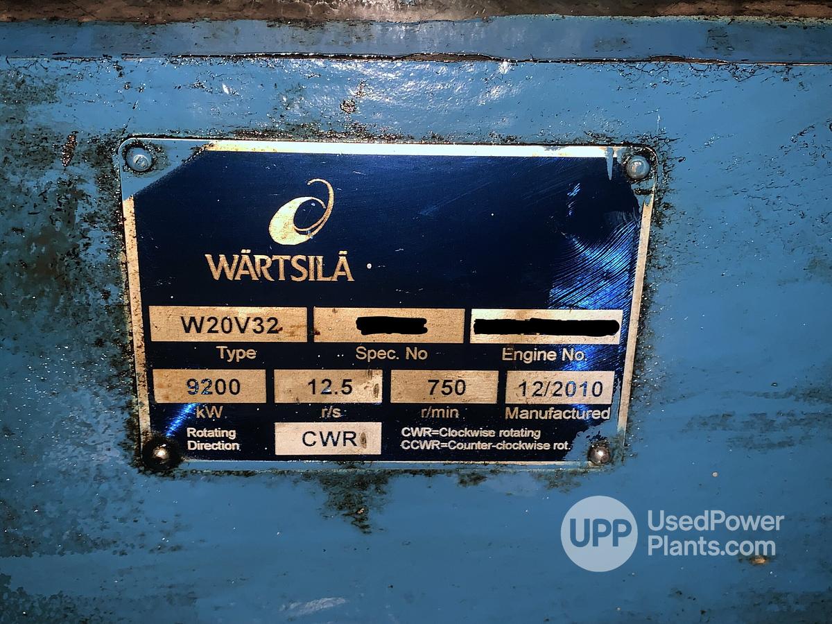 Used 44 MW 2010 Wartsila W20V32 HFO Complete