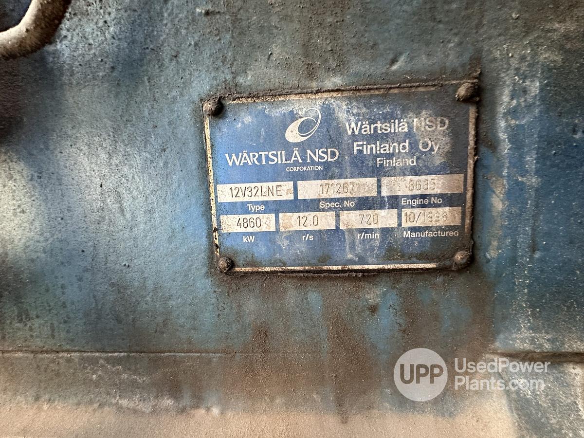 Used 4.8 MW 12V32LNE Wartsila Gensets For Sale