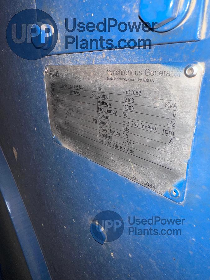 Used Wartsila 20V34SG Gas Power Plant 9.7 Megawatts