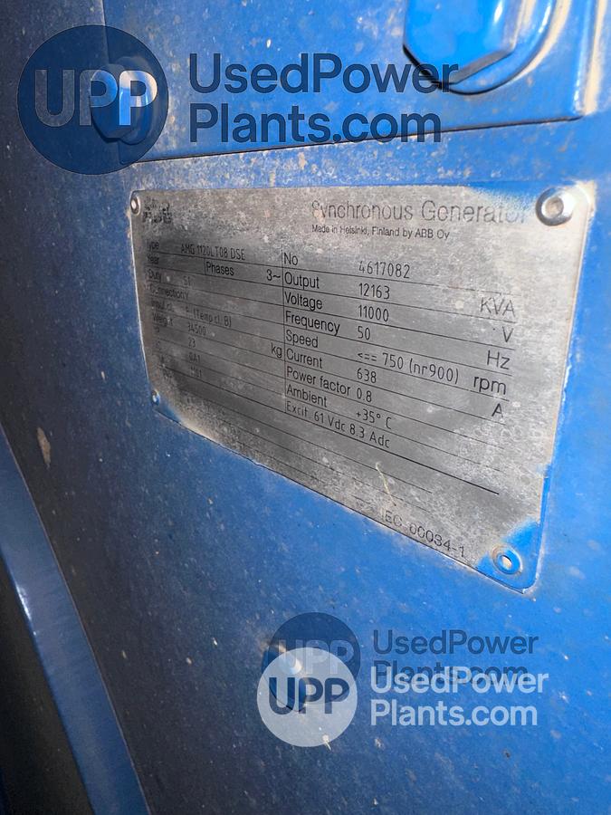 Used Wartsila 20V34SG Gas Power Plant 9.7 Megawatts