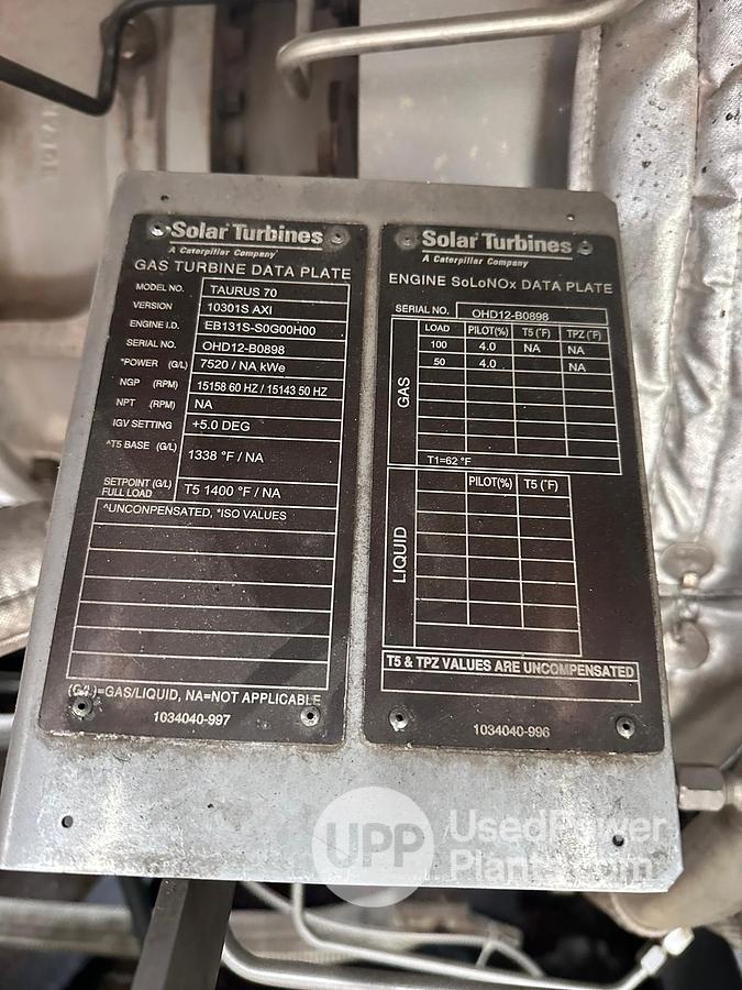 Used Solar Taurus 70 Gas Turbine