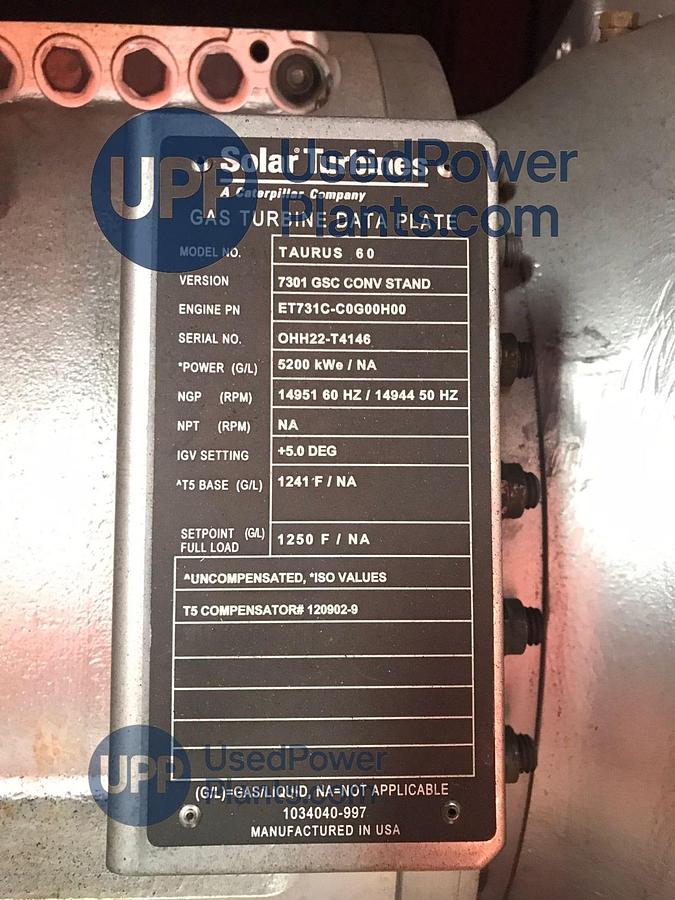 Solar Taurus 60 T7301 Gas Turbine