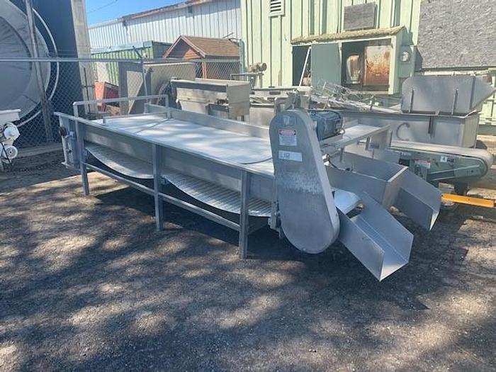 Used Stainless Steel Incline Feed Conveyor 48" Wide x 140" Long
