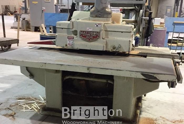 Used Mattison 404 used straightline ripsaw. #BBM2638