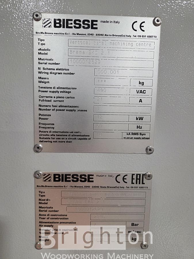 Used 2016 Biesse Brema EKO 2.1 used vertical cnc #BBM2744