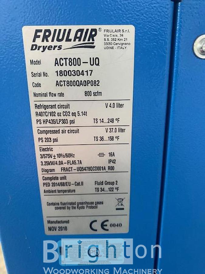 Used 2019 Atlas Copco G110 660 CFM Compressor with Refrigerant dryer #BBM2756