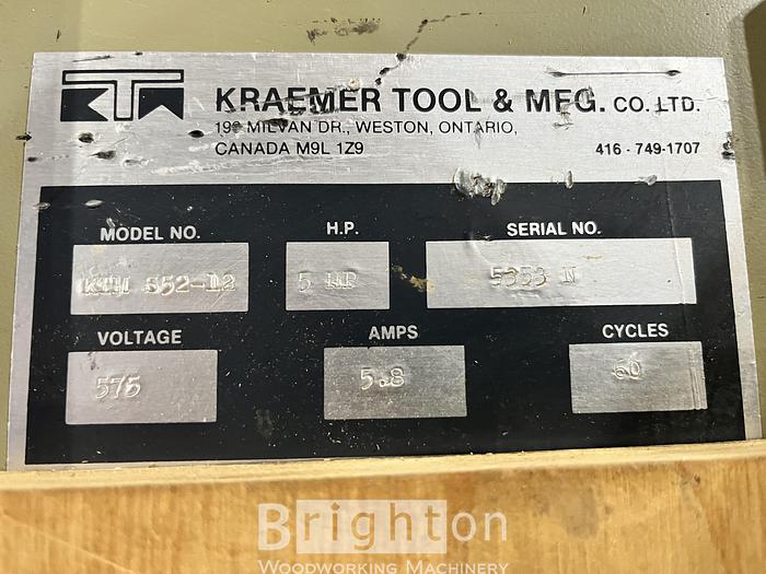 Used Kraemer KTM S52-12 Used 5HP Dust Collector #BM2444