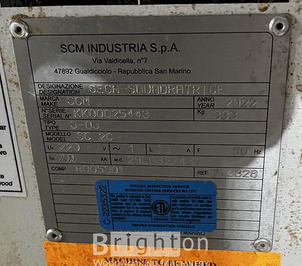 Used 2022 SCM Minimax sc2c used 6ft sliding table saw #BM2555