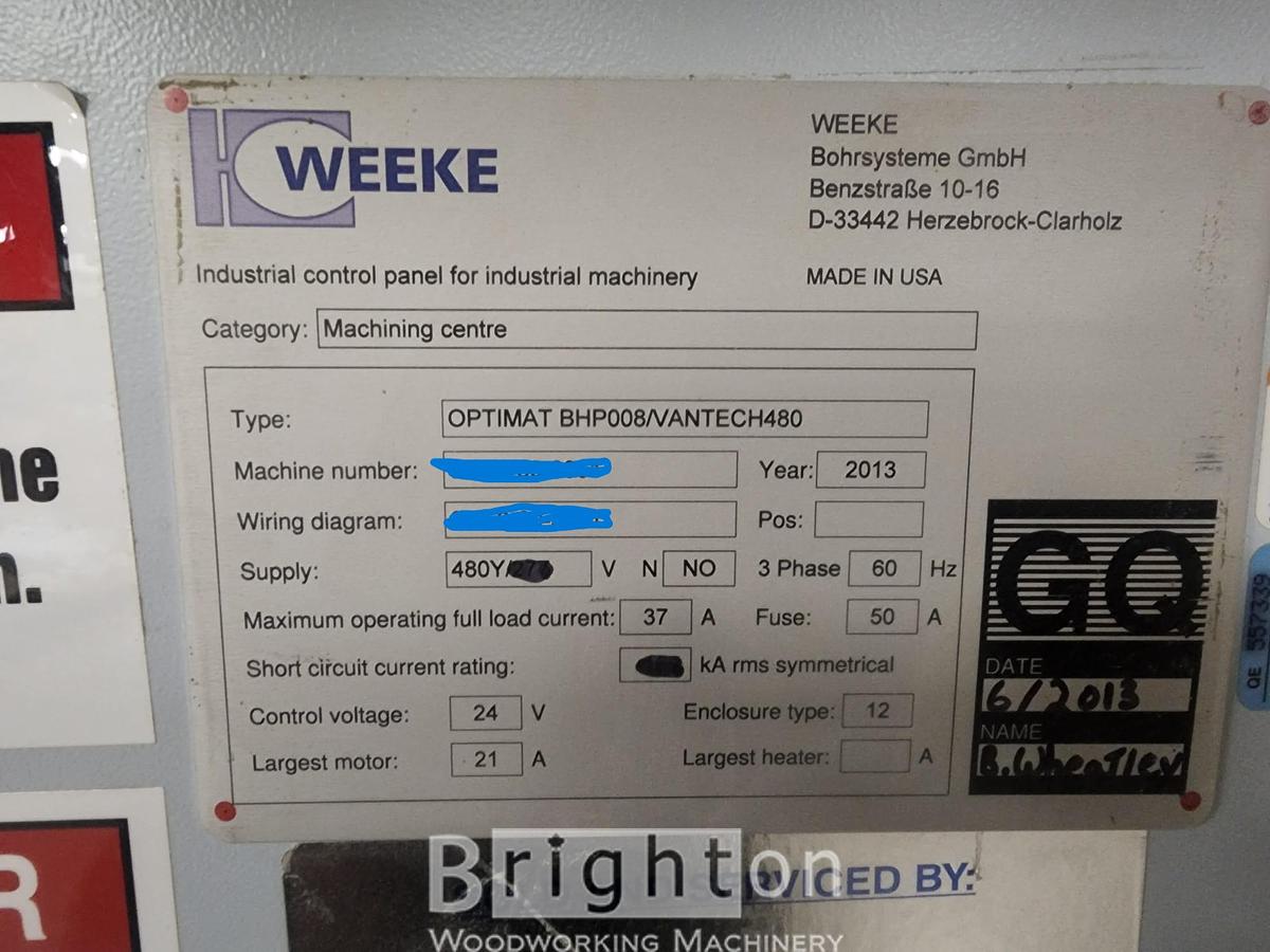 Used 2013 Homag Optimat BHP008/Vantech 480 #BBM2812
