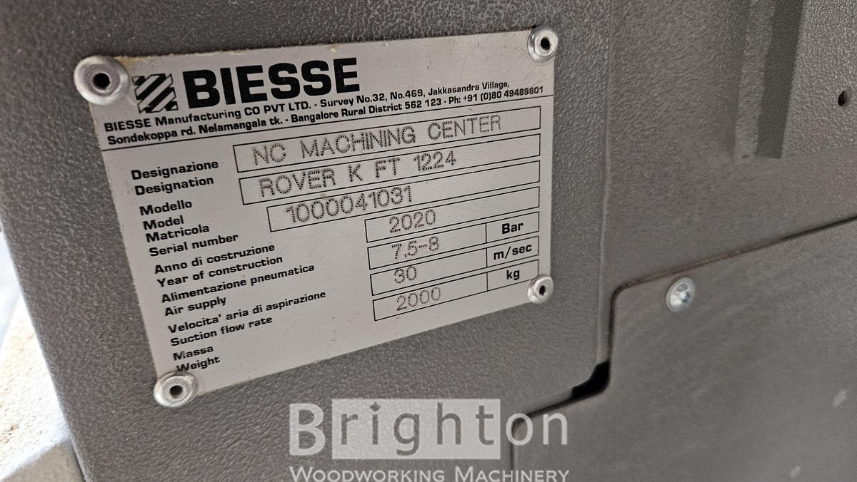Used 2020 Biesse Rover KFT1224 Used Flat table CNC #BM2704