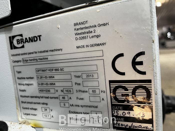 Used 2013 Homag BRANDT Ambition 1660 Airtec used Edgebander #BM2439