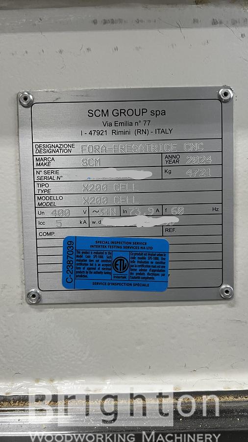 Used 2024 SCM X200, very lightly used 5 x 10 nesting flat table CNC machine. #BBM2834