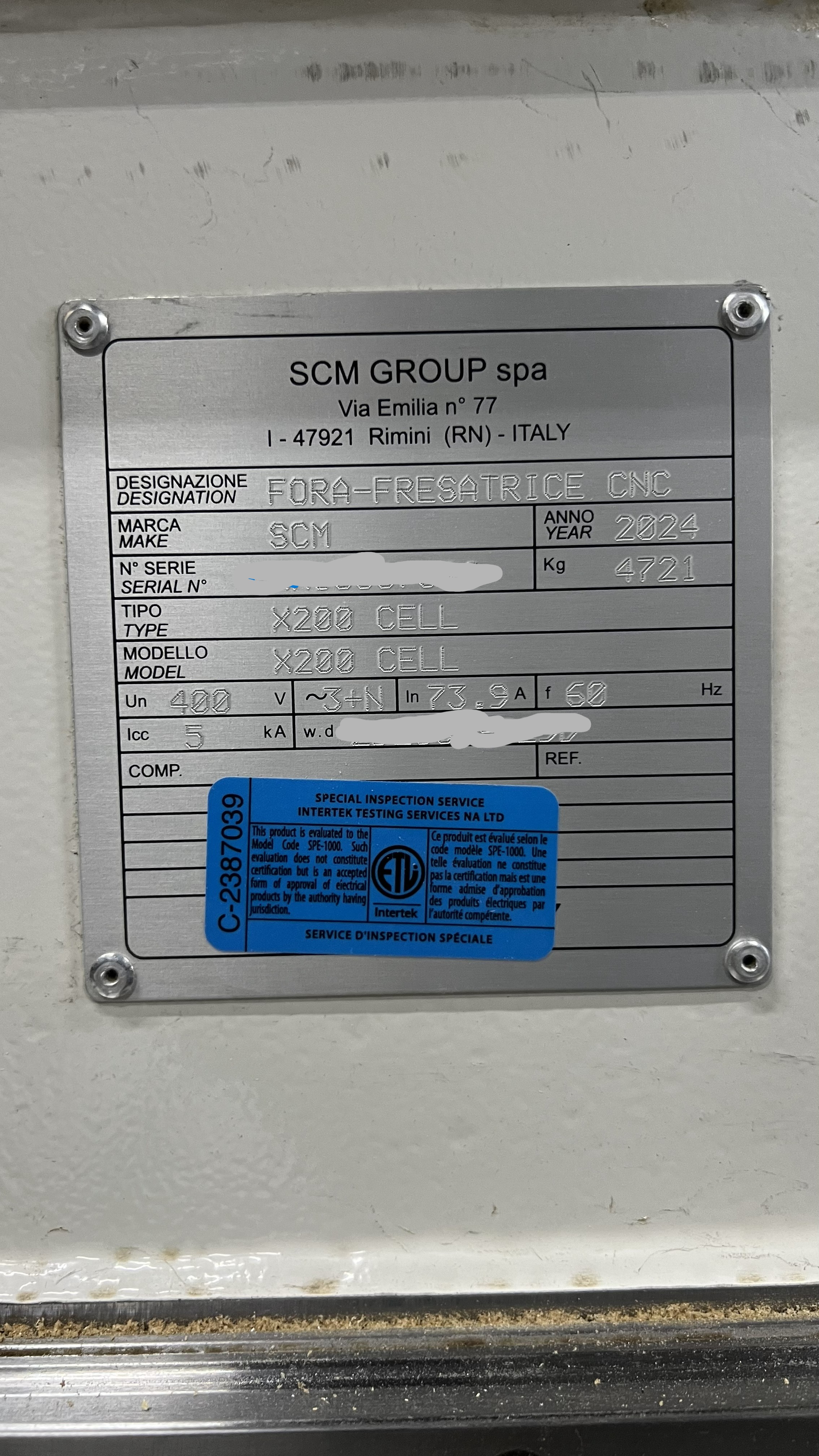 Used 2024 SCM X200, very lightly used 5 x 10 nesting flat table CNC machine. #BBM2834