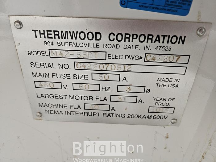 Used 2012 Thermwood M42-55DT used 5 x 10 CNC router #BM2559