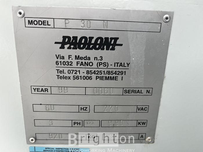 Used 1999 Paoloni P30N Used Sliding Table Saw #CBM2607