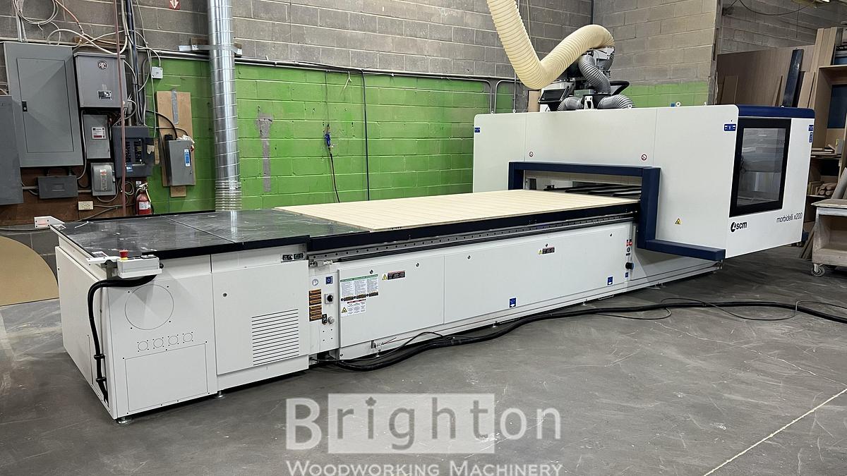 Used 2024 SCM X200, very lightly used 5 x 10 nesting flat table CNC machine. #BBM2834