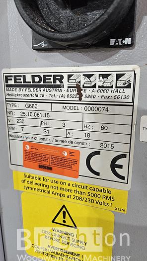 Used 2015 Felder G660 used edgebander with Premilling #BM2598