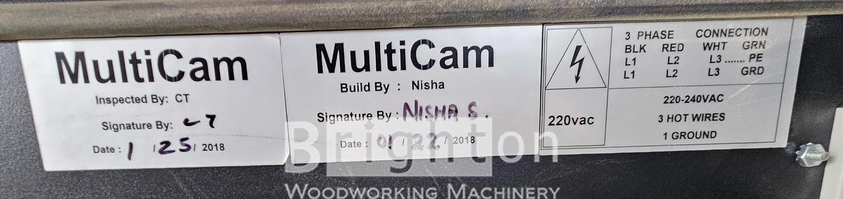 Used 2018 Multicam Apex 3R used 4 x 8 flat table CNC #BM2709
