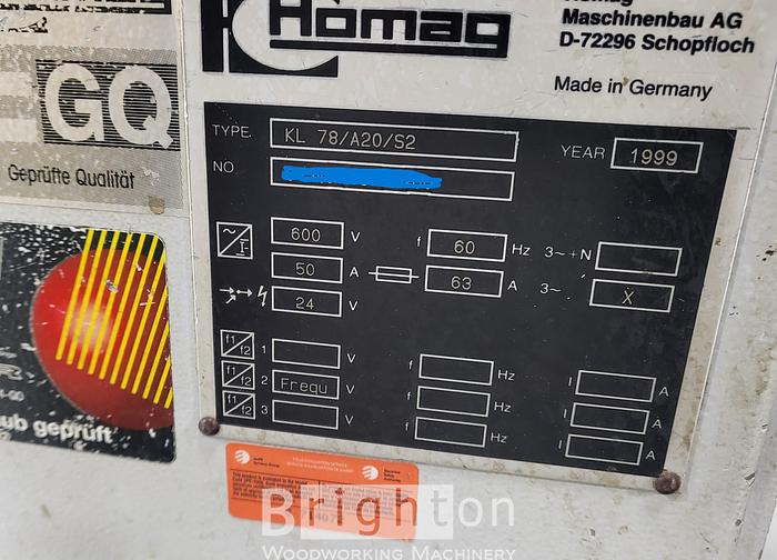 Used 1999 Homag KL 78/A20/S2 used edgebander #CBM2603