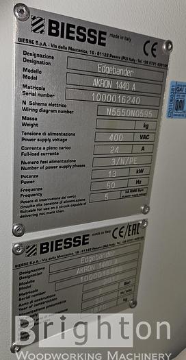 Used 2017 Biesse Akron 1440A used edgebander with Corner Rounding and Premilling ++ #BM2661