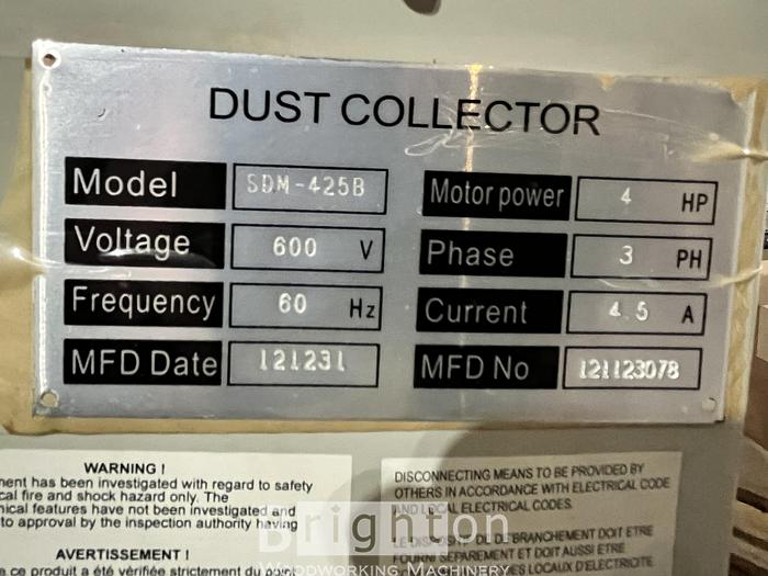 Used 2012 Silver SDM-425B 4 HP Used Dust Collector #BM2433