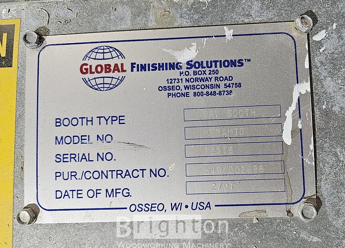 Used 2007 Global Finishing Solutions Pyramid 16ft x 13ft used Enclosed Paint Booth #BM2620