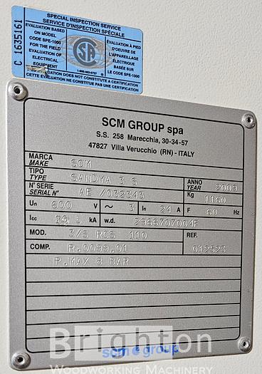 Used 2009 SCM Sandya 3s used 37 inch, 2 head widebelt sander #BM2668