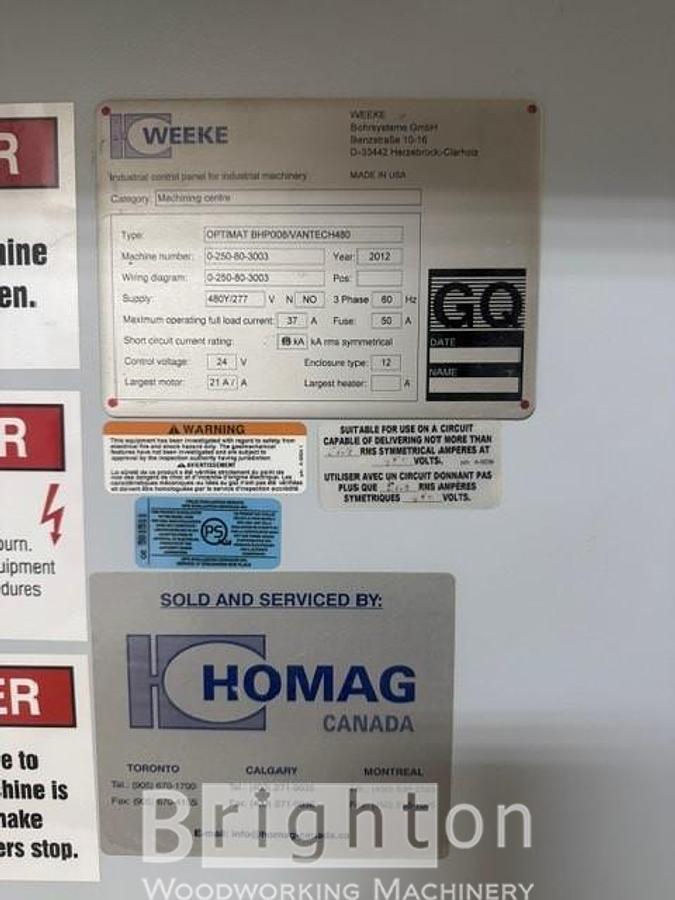 Used 2012 Homag Optimat BHP008 Vantech 480 used 4 x 8 cnc machine #BBM2770