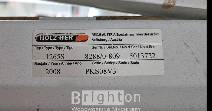 Used 2008 Holzher Supercut 1265S used Vertical panel saw #BM2658
