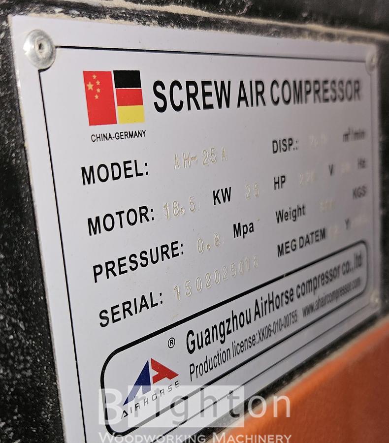 Used 2015 Airhorse AH-25A used screw compressor #BBM2827
