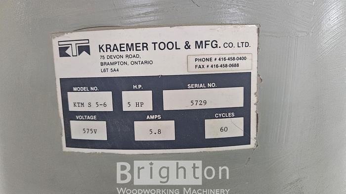 Used Kraemer KTM S 5-6 used 5hp dust collector #BM2669