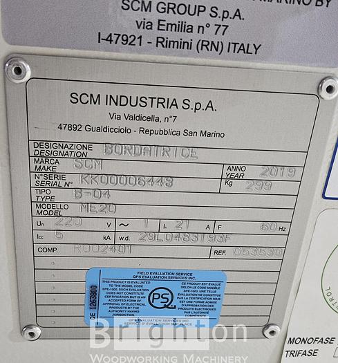 Used 2019 SCM ME 20 used edgebander. #CBM2647