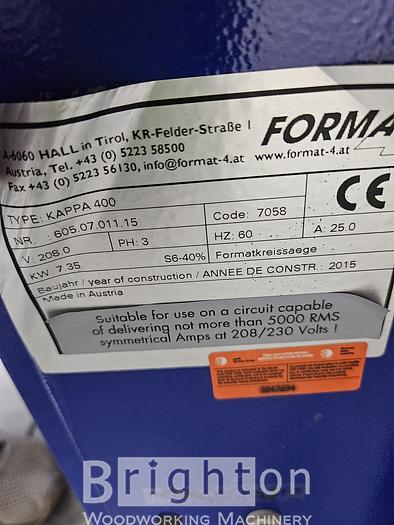 Used Felder Kappa 400 Format 4 Used Sliding Table Saw #BM2517