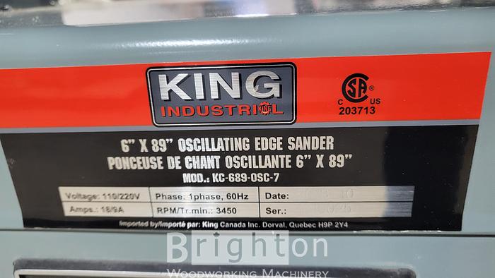 Used 2018 King KC-689-0SC-7 used 6 x 89 Oscillating edgesander #BM2429