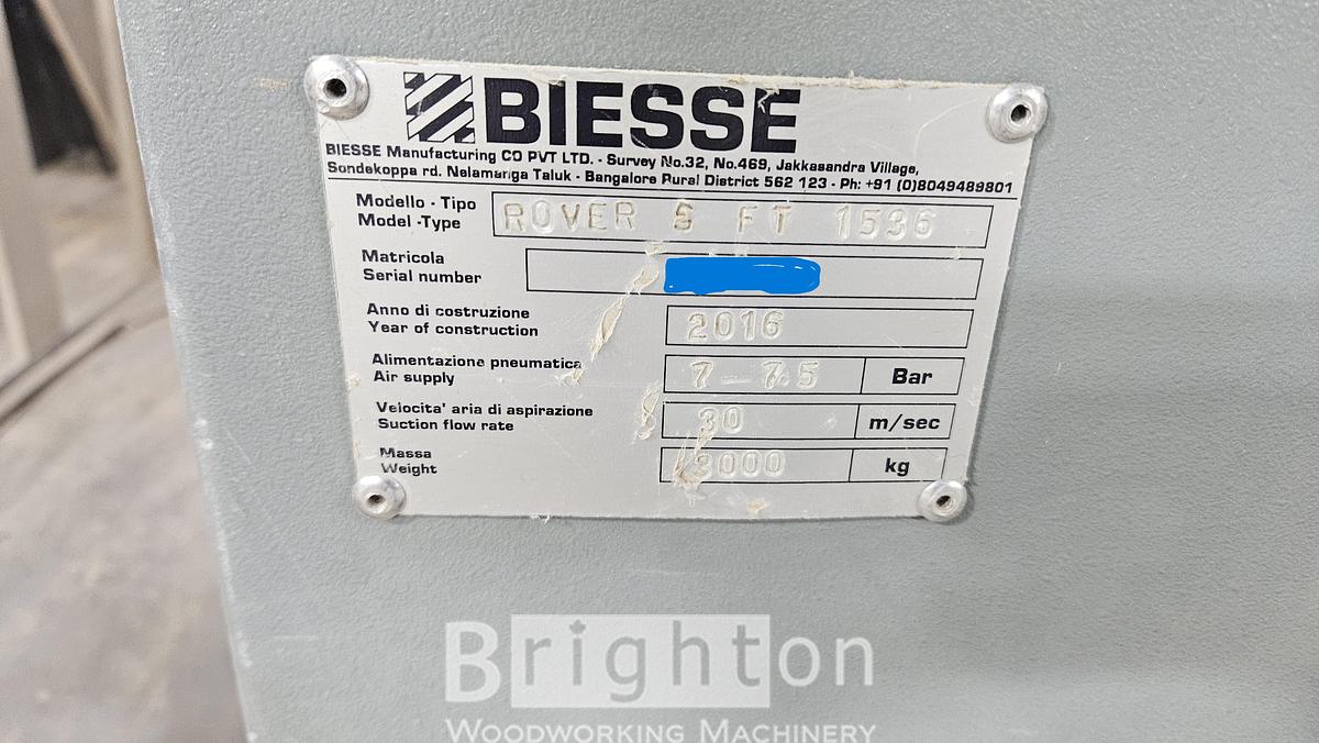 Used 2016 Biesse Rover S FT 1536 used 5 x 12 nested based CNC. "It’s not just a CNC... it will be your new favorite employee (who never takes lunch breaks)." #BBM2727