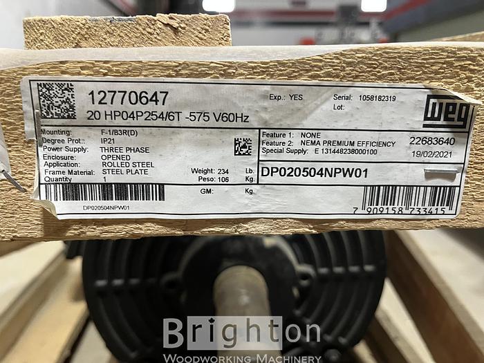 2021 Weg DP020504NPW01 20 HP 04P254/6T 575V Motor #BM2426
