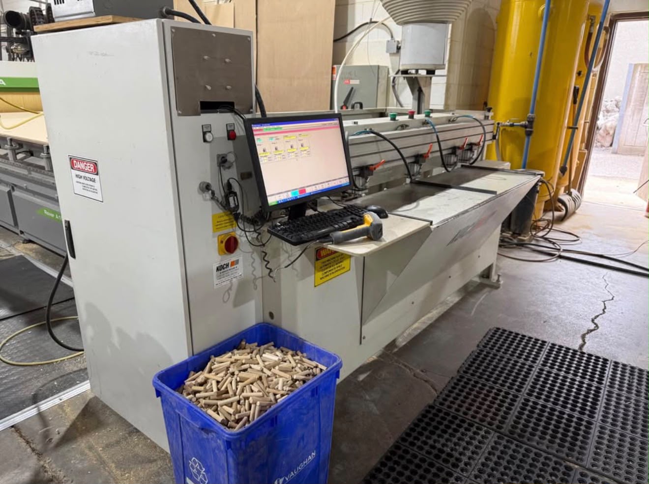 Used 2007 Koch Sprint-PTP-3-L used Bore, Glue, Dowel and insertion machine. #BBM2878