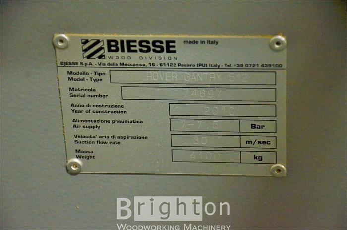 Used 2010 Biesse Rover Gantry 512 CNC Router with Load/Unload System and Auto Label #BM2438