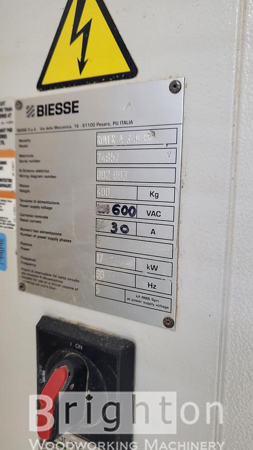 Used 2008 Biesse Rover A 3.40FT 4'x12' Used CNC Router with Vacuum Pump #BM2448