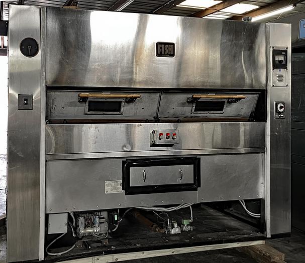 Used Sold FISH Revolving Tray Natural Gas Oven, Model P80, 12 Pan at BAKE Marketing Corporation