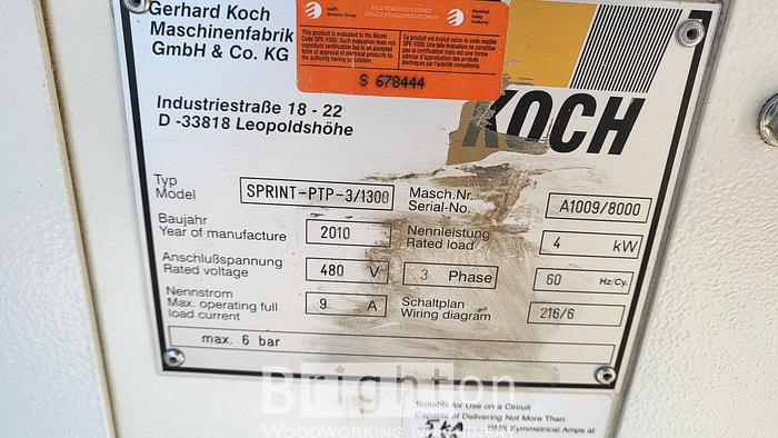 Refurbished 2010 KOCH SPRINT-PTP-3/1300 CNC BORE, GLUE & DOWEL INSERTER #BM2221