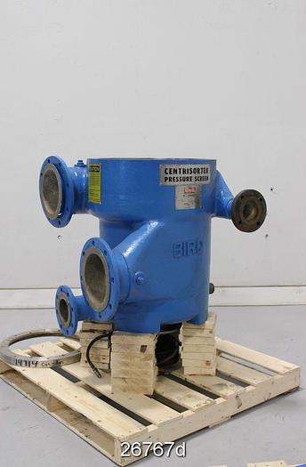 Used Bird 200 Bird Centrisorter 200 Pressure Screen, 1750 Rpm.  0.010 Perf. 5% Open Area.  Bump Rotor. #26767