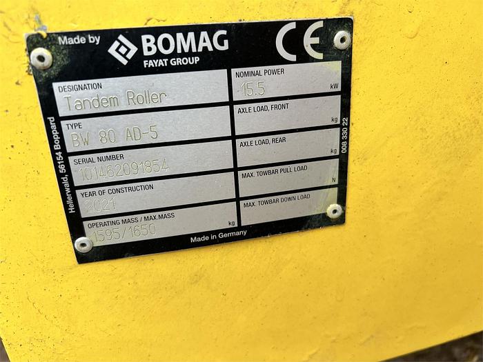 Used 2021 BOMAG BW80AD-5